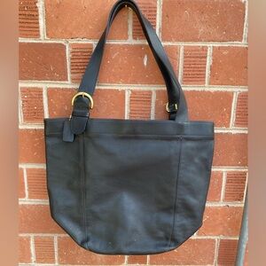 Vintage Rare XL Coach Soho Leather Black Tote Shoulder Bag Classic Duffel